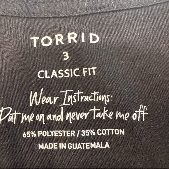 Torrid Girlfriend Signature Jersey Black V-Neck T-Shirt Plus Size 3X - Picture 3 of 6